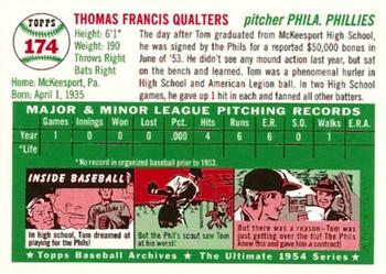 1994 Topps Archives 1954 #174 Tom Qualters Back