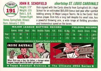 1994 Topps Archives 1954 #191 Dick Schofield Back