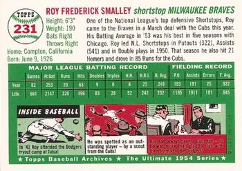 1994 Topps Archives 1954 #231 Roy Smalley Back