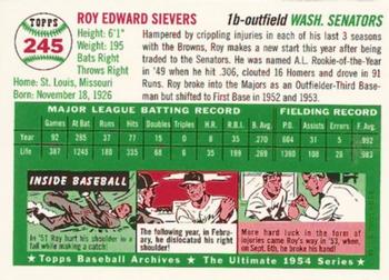 1994 Topps Archives 1954 #245 Roy Sievers Back