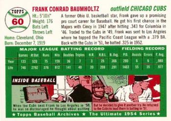 1994 Topps Archives 1954 #60 Frank Baumholtz Back