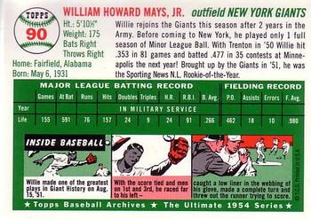 1994 Topps Archives 1954 #90 Willie Mays Back