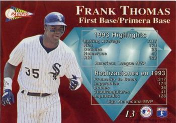 1994 Pacific - Silver Prisms Circular #13 Frank Thomas Back