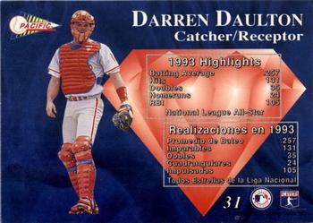 1994 Pacific - Silver Prisms Circular #31 Darren Daulton Back
