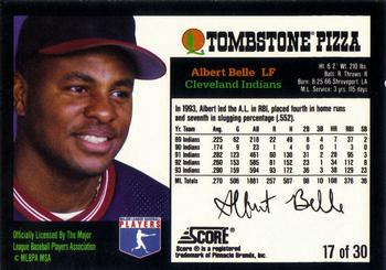 1994 Score Tombstone Pizza Super-Pro Series #17 Albert Belle Back
