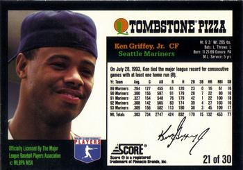 1994 Score Tombstone Pizza Super-Pro Series #21 Ken Griffey Jr. Back