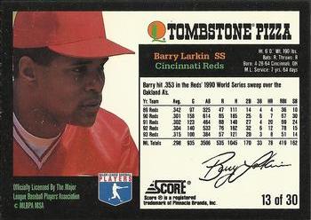 1994 Score Tombstone Pizza Super-Pro Series #13 Barry Larkin Back