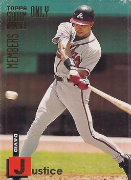 1994 Stadium Club Members Only 50 #5 David Justice Front