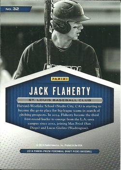 2014 Panini Prizm Perennial Draft Picks - 2014 Draft Class #32 Jack Flaherty Back