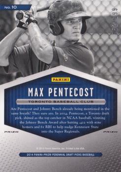 2014 Panini Prizm Perennial Draft Picks - 2014 Draft Class Prizms Powder Blue #10 Max Pentecost Back