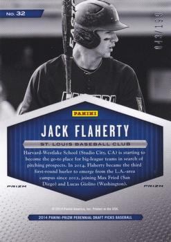 2014 Panini Prizm Perennial Draft Picks - 2014 Draft Class Prizms Powder Blue #32 Jack Flaherty Back