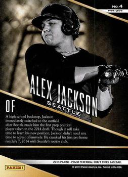 2014 Panini Prizm Perennial Draft Picks - Minors Gold Prizms #4 Alex Jackson Back