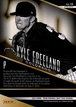 2014 Panini Prizm Perennial Draft Picks - Minors Gold Prizms #13 Kyle Freeland Back