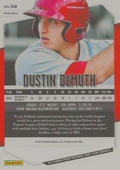 2014 Panini Prizm Perennial Draft Picks - Prizms #52 Dustin DeMuth Back