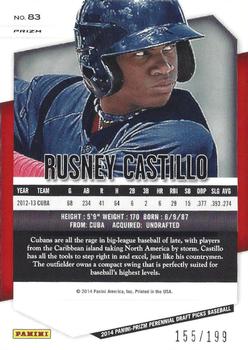 2014 Panini Prizm Perennial Draft Picks - Prizms Powder Blue #83 Rusney Castillo Back