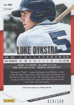2014 Panini Prizm Perennial Draft Picks - Prizms Red #88 Luke Dykstra Back