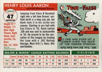 2000 Topps - Hank Aaron Chrome Refractors #2 Hank Aaron Back