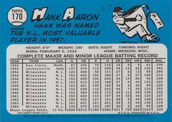 2000 Topps - Hank Aaron Chrome Refractors #12 Hank Aaron Back