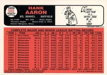 2000 Topps - Hank Aaron Chrome Refractors #13 Hank Aaron Back