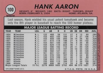 2000 Topps - Hank Aaron Chrome Refractors #16 Hank Aaron Back