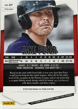 2014 Panini Prizm Perennial Draft Picks - Prizms Red White and Blue Pulsar #27 Jake Peter Back