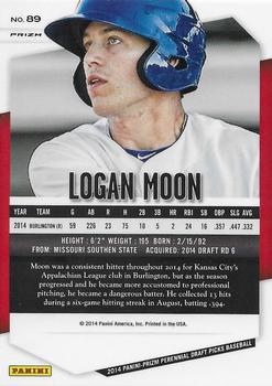 2014 Panini Prizm Perennial Draft Picks - Prizms Red White and Blue Pulsar #89 Logan Moon Back