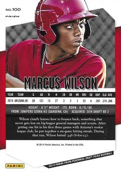2014 Panini Prizm Perennial Draft Picks - Prizms Red White and Blue Pulsar #100 Marcus Wilson Back