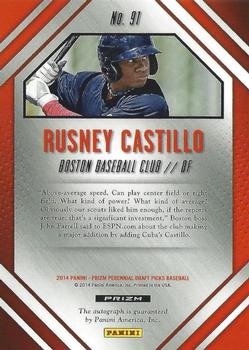 2014 Panini Prizm Perennial Draft Picks - Prospect Signatures Prizms #91 Rusney Castillo Back