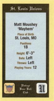 2014 St. Louis Unions #NNO Matt Moushey Back