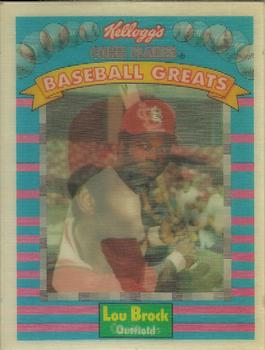 1991 Kellogg's Corn Flakes Baseball Greats #10 Lou Brock Front
