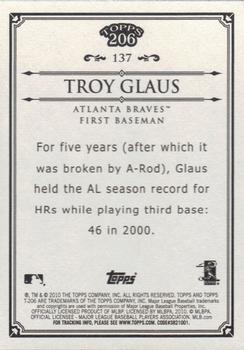 2010 Topps 206 #137 Troy Glaus Back