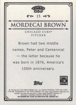 2010 Topps 206 #15 Mordecai Brown Back