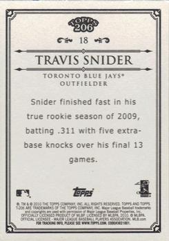 2010 Topps 206 #18 Travis Snider Back
