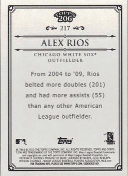 2010 Topps 206 #217 Alex Rios Back