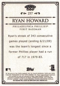 2010 Topps 206 #257 Ryan Howard Back