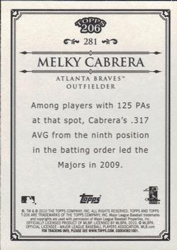 2010 Topps 206 #281 Melky Cabrera Back