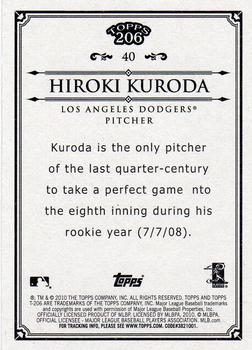 2010 Topps 206 #40 Hiroki Kuroda Back