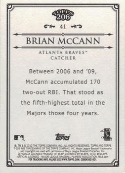 2010 Topps 206 #41 Brian McCann Back