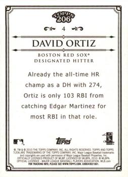 2010 Topps 206 #4 David Ortiz Back