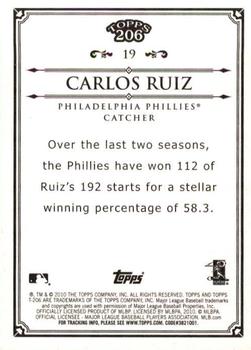 2010 Topps 206 #19 Carlos Ruiz Back