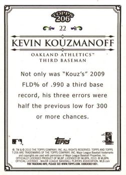 2010 Topps 206 #22 Kevin Kouzmanoff Back
