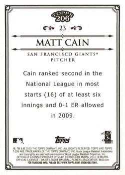 2010 Topps 206 #23 Matt Cain Back