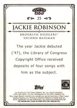 2010 Topps 206 #25 Jackie Robinson Back