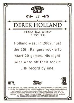 2010 Topps 206 #27 Derek Holland Back