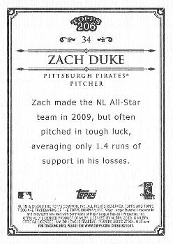 2010 Topps 206 #34 Zach Duke Back