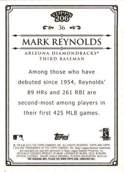 2010 Topps 206 #36 Mark Reynolds Back