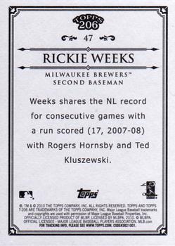 2010 Topps 206 #47 Rickie Weeks Back