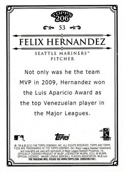 2010 Topps 206 #53 Felix Hernandez Back