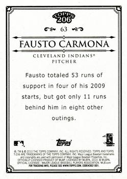 2010 Topps 206 #63 Fausto Carmona Back