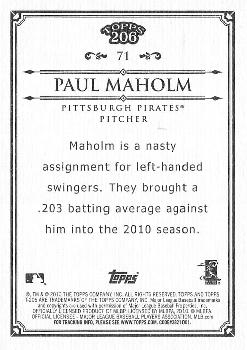 2010 Topps 206 #71 Paul Maholm Back